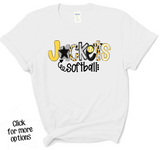 Jackets Softball Doodle Letters