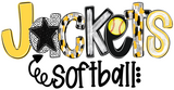 Jackets Softball Doodle Letters
