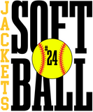 Jackets Softball Stacked With Ball Cutout