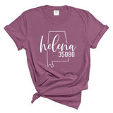 Comfort Colors Helena Zip Code 35080 With Big State Outline - Short Sleeve Shirt