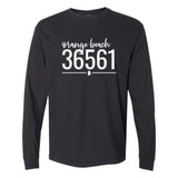 Comfort Colors Orange Beach Zip Code 36561 With Line Underneath - Long Sleeve Shirt