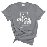 Comfort Colors Calera Zip Code 35040 With Big State Outline - Short Sleeve Shirt