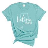 Comfort Colors Helena Zip Code 35080 With Big State Outline - Short Sleeve Shirt