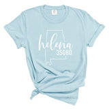 Comfort Colors Helena Zip Code 35080 With Big State Outline - Short Sleeve Shirt