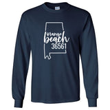 Gildan Orange Beach Zip Code 36561 With Big State Outline - Long Sleeve Shirt
