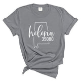 Comfort Colors Helena Zip Code 35080 With Big State Outline - Short Sleeve Shirt
