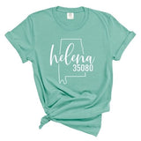 Comfort Colors Helena Zip Code 35080 With Big State Outline - Short Sleeve Shirt