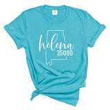 Comfort Colors Helena Zip Code 35080 With Big State Outline - Short Sleeve Shirt