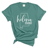 Comfort Colors Helena Zip Code 35080 With Big State Outline - Short Sleeve Shirt