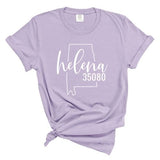 Comfort Colors Helena Zip Code 35080 With Big State Outline - Short Sleeve Shirt