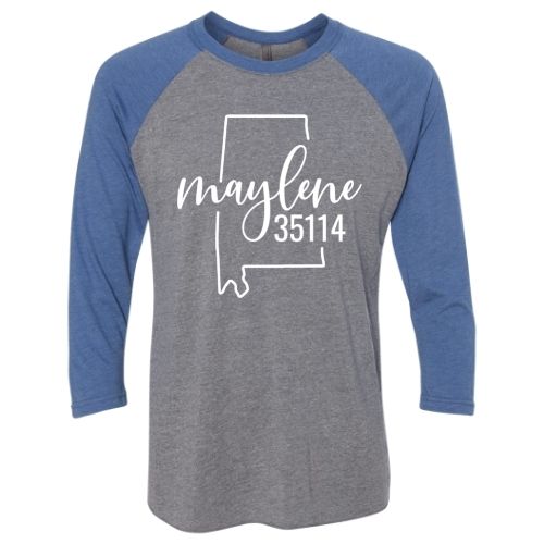 Maylene Zip Code 35114 With Big State Outline - Raglan