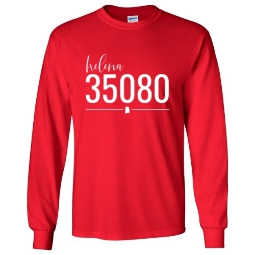 Gildan Helena Zip Code 35080 With Line Underneath - Long Sleeve Shirt